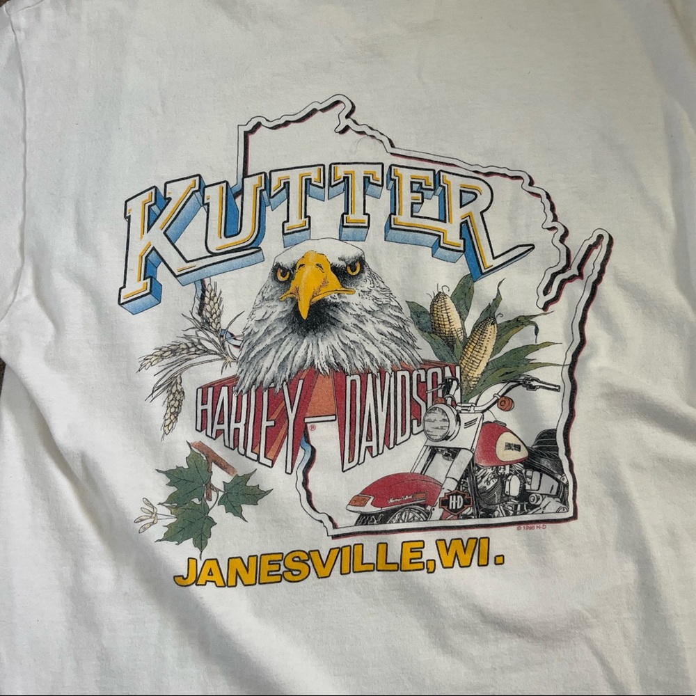 White Harley Davidson Tee